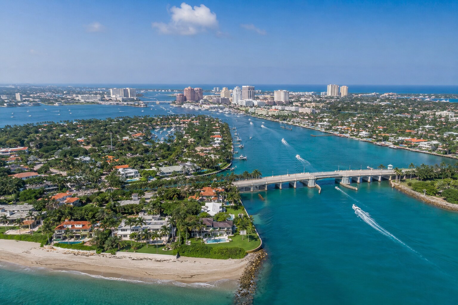Calles de Palm Beach cerca de Worth Avenue y el Intracoastal